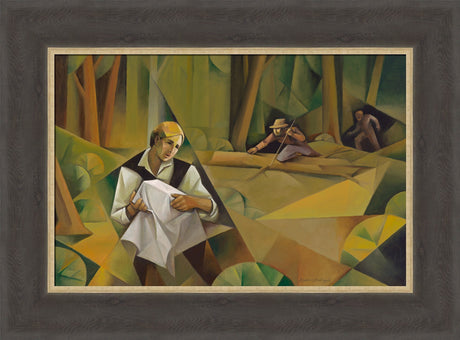 Joseph Protecting the Plates - framed giclee canvas