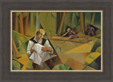 Joseph Protecting the Plates - framed giclee canvas