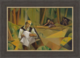 Joseph Protecting the Plates - framed giclee canvas