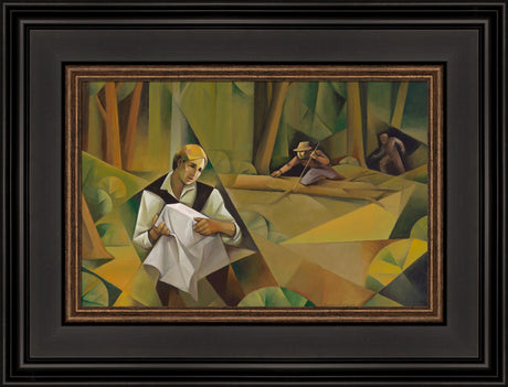 Joseph Protecting the Plates - framed giclee canvas