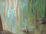 Joseph Smith in the Sacred Grove seeing a vision of two personages.