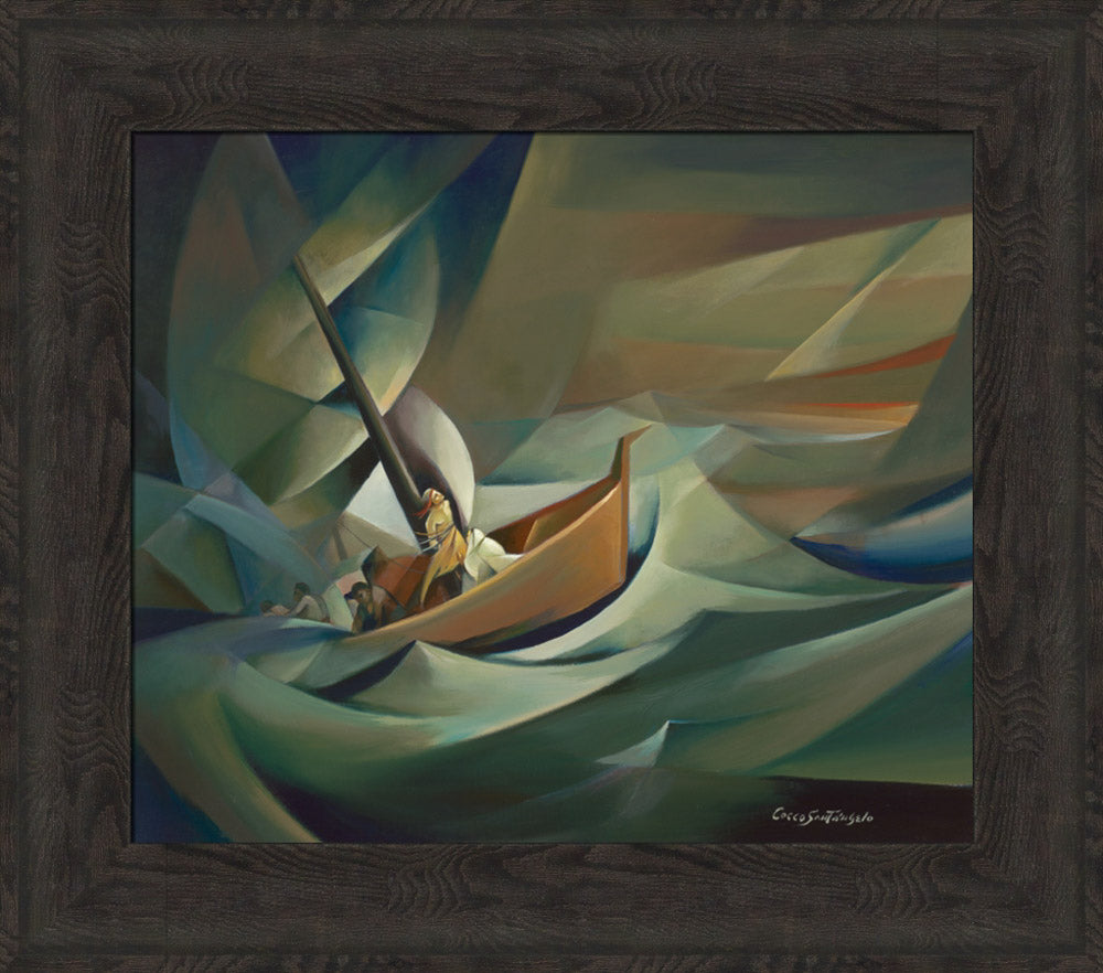 Nephi in the Storm - framed giclee canvas