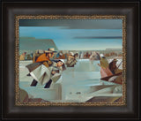 Sweet Water River Crossing - framed giclee canvas