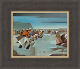 Sweet Water River Crossing - framed giclee canvas