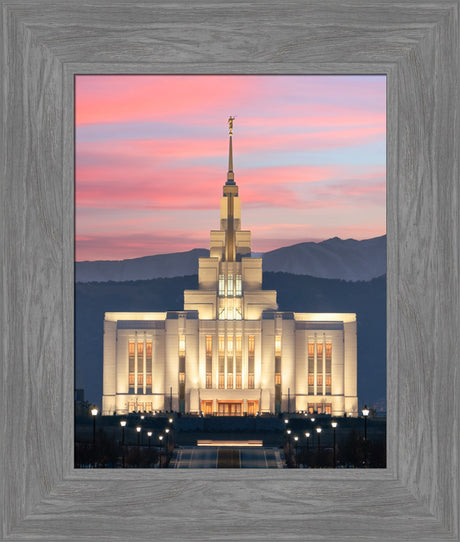 Saratoga Springs Temple - Abide With Me - framed giclee canvas