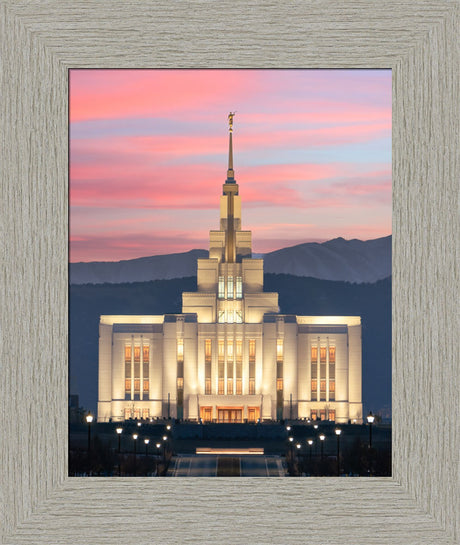 Saratoga Springs Temple - Abide With Me - framed giclee canvas