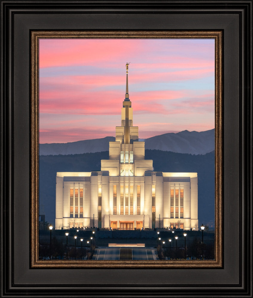 Saratoga Springs Temple - Abide With Me - framed giclee canvas