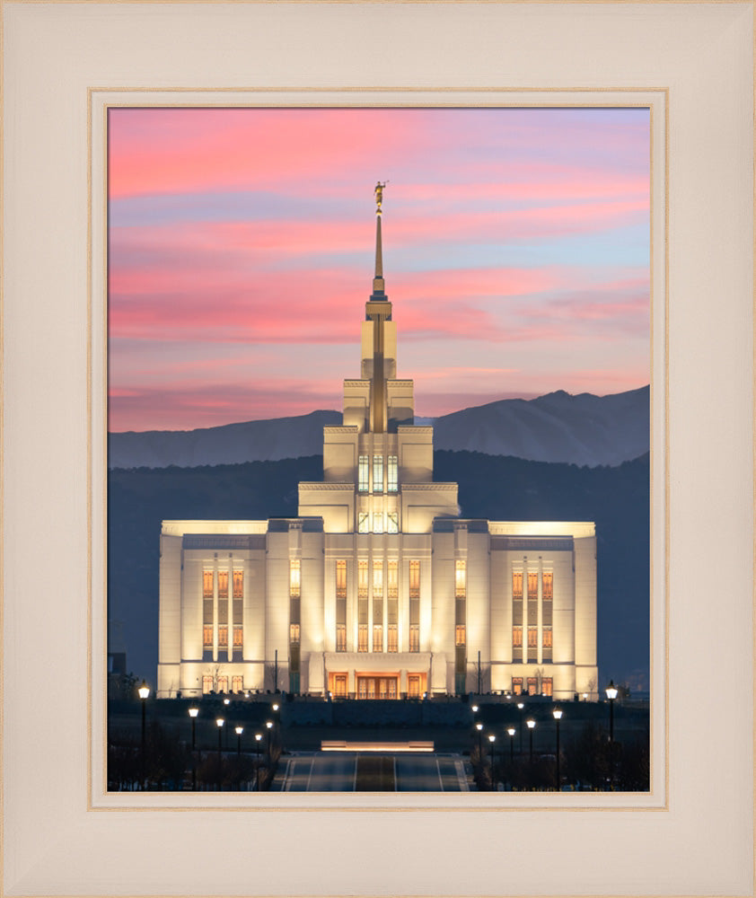 Saratoga Springs Temple - Abide With Me - framed giclee canvas