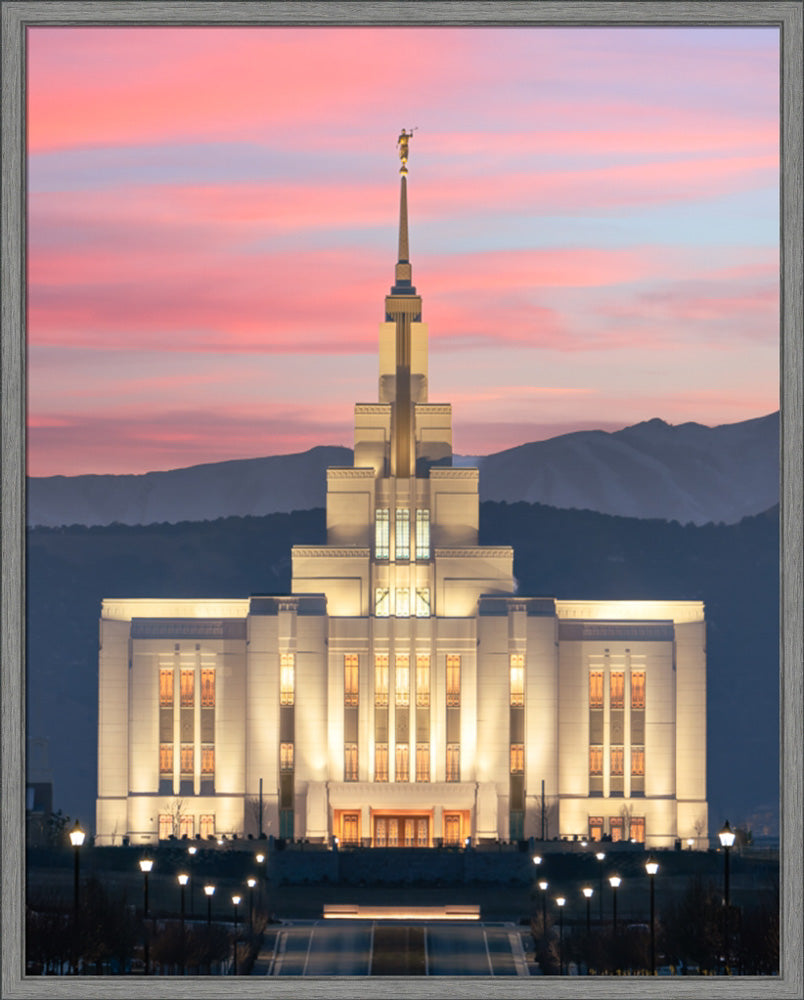 Saratoga Springs Temple - Abide With Me - framed giclee canvas