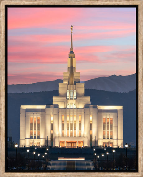 Saratoga Springs Temple - Abide With Me - framed giclee canvas