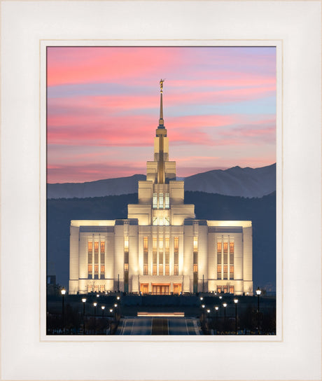 Saratoga Springs Temple - Abide With Me - framed giclee canvas