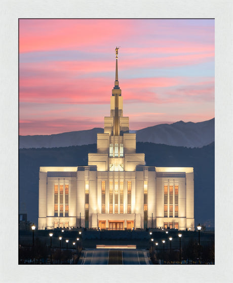 Saratoga Springs Temple - Abide With Me - framed giclee canvas