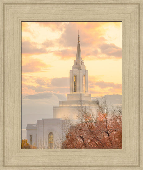 Orem Temple - Break of Day - framed giclee canvas