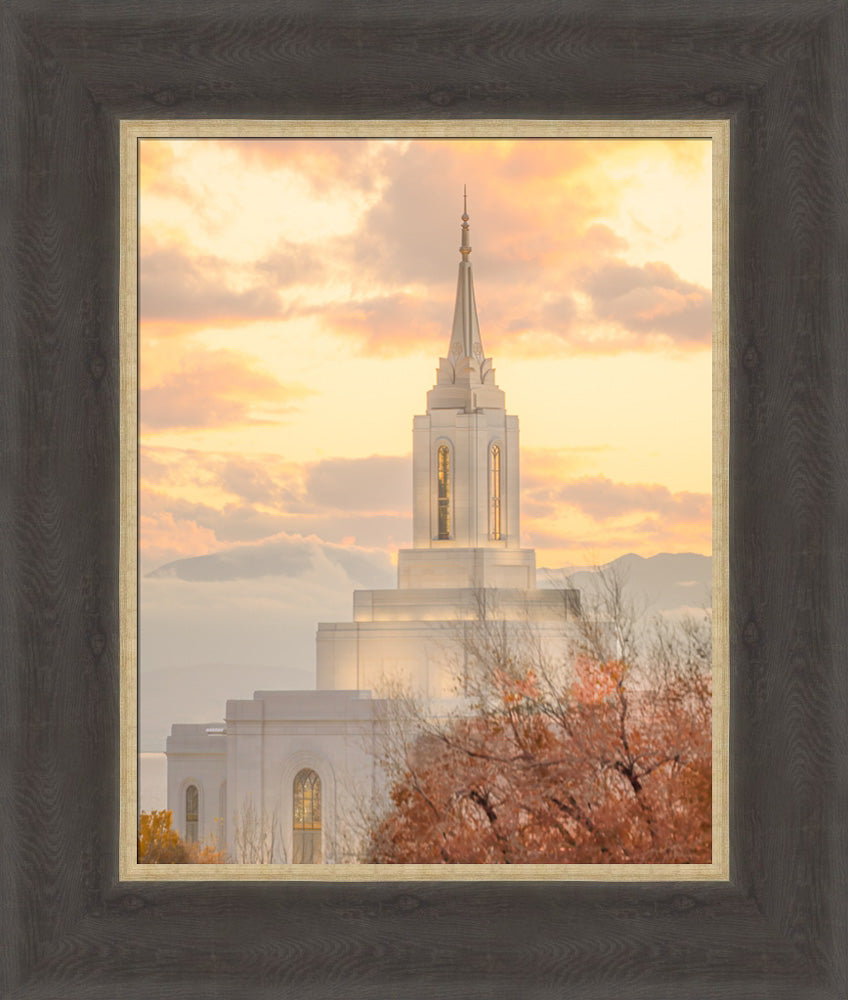 Orem Temple - Break of Day - framed giclee canvas