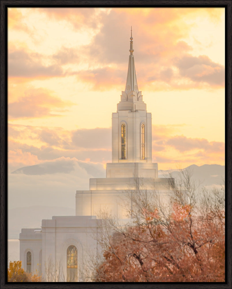 Orem Temple - Break of Day - framed giclee canvas