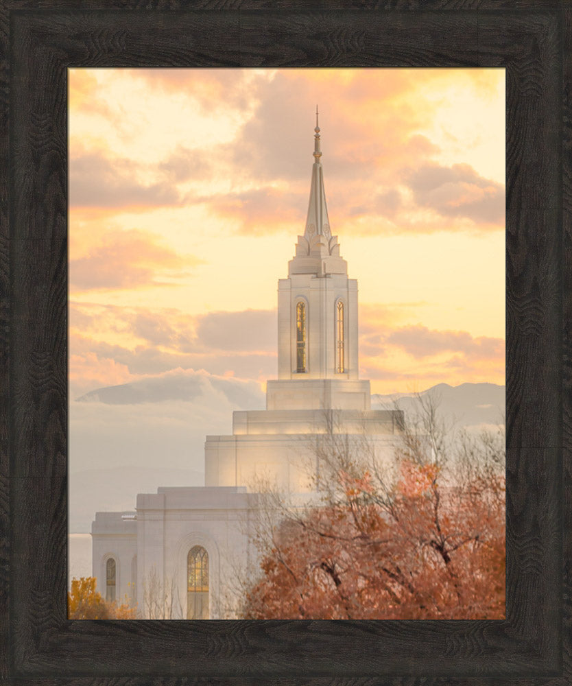 Orem Temple - Break of Day - framed giclee canvas