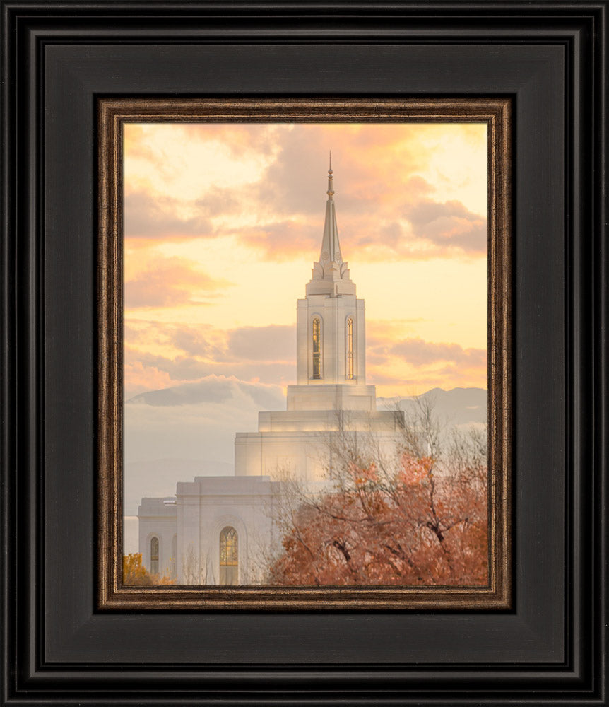 Orem Temple - Break of Day - framed giclee canvas