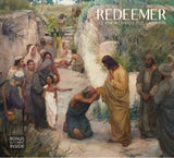 Cover of the ‘Redeemer’ 2025 calendar by J. Kirk Richards, depicting Jesus healing a kneeling man surrounded by people.