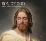 Cover of ‘Son of God’ 2025 calendar  featuring a serene portrait of Jesus with a solemn expression.