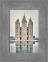 Salt Lake Temple - Snowfall Reflection by Kyle Woodbury