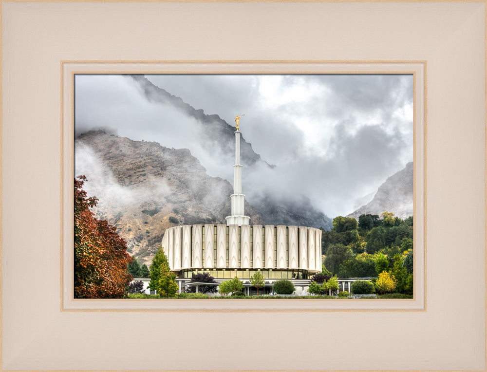 Provo Temple - Foggy Mountains by Kyle Woodbury