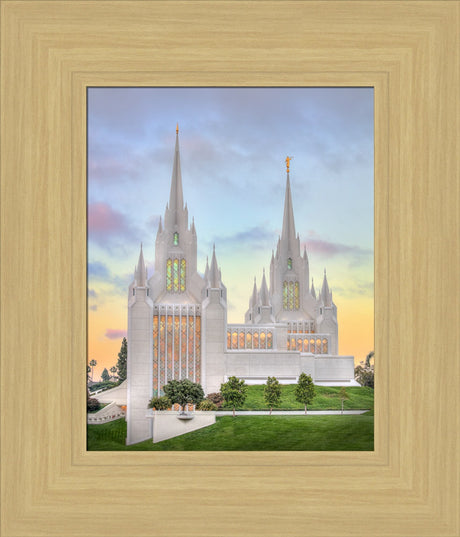 San Diego California Temple - Pastel Sky by Kyle Woodbury