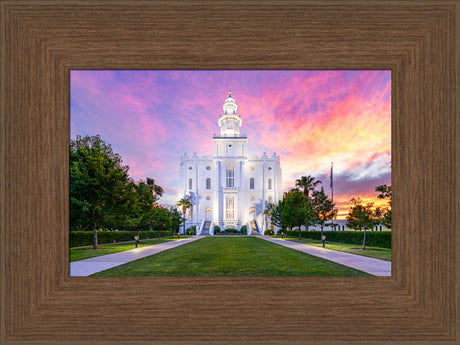 St. George Temple- Sunburst Sunset by Lance Bertola