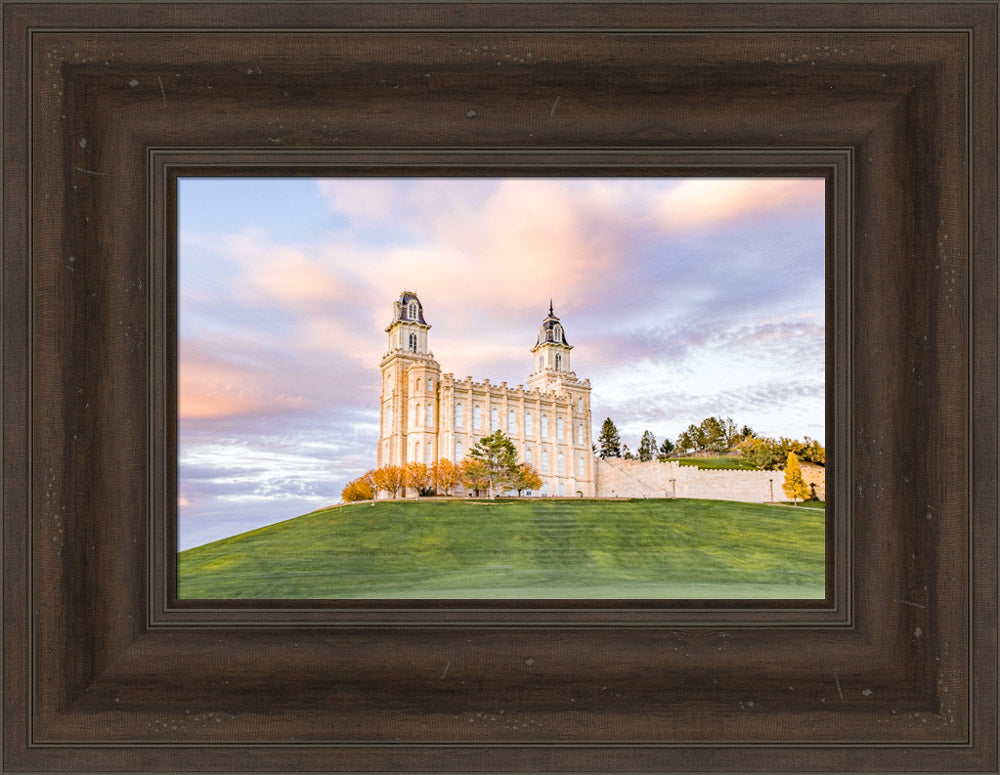 Manti Utah Temple - Pastel Sky by Lance Bertola