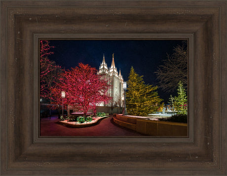 Salt Lake Temple - Christmas Pathway by Lance Bertola