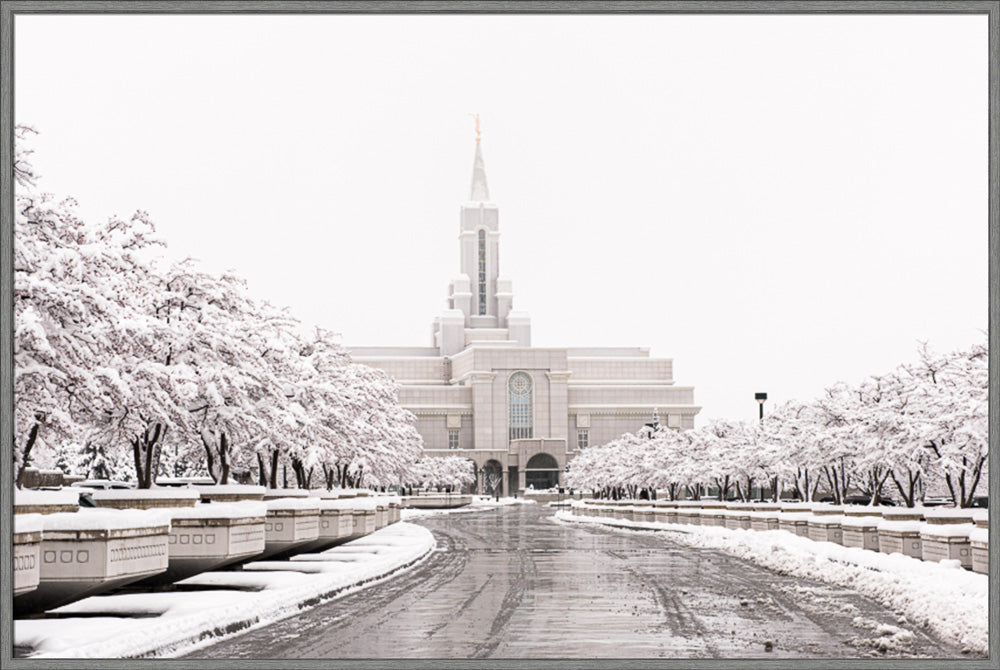 Bountiful Temple - In the Snow by Lance Bertola