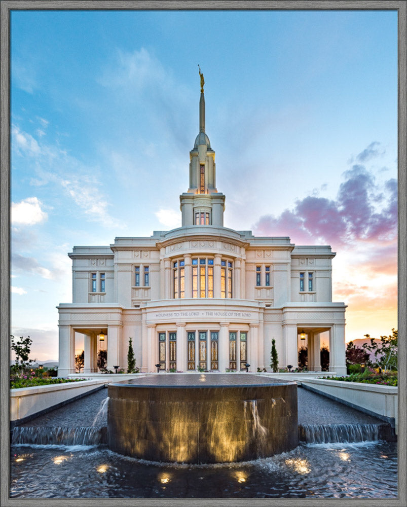 Payson Temple - Fountain by Lance Bertola