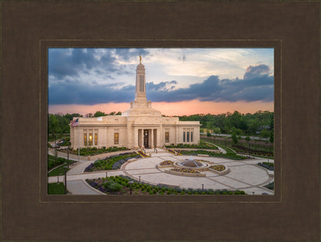 Indianapolis Temple - Sunset Panorama by Lance Bertola