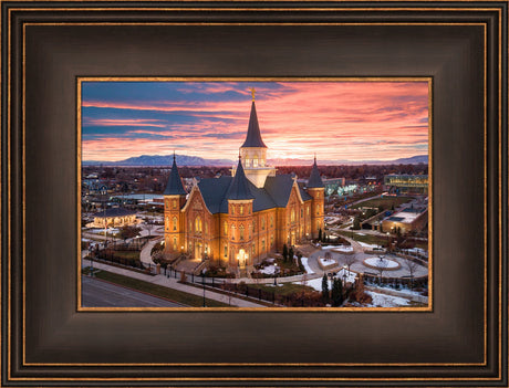 Provo City Center Temple -  Winter Valley Sunset by Lance Bertola