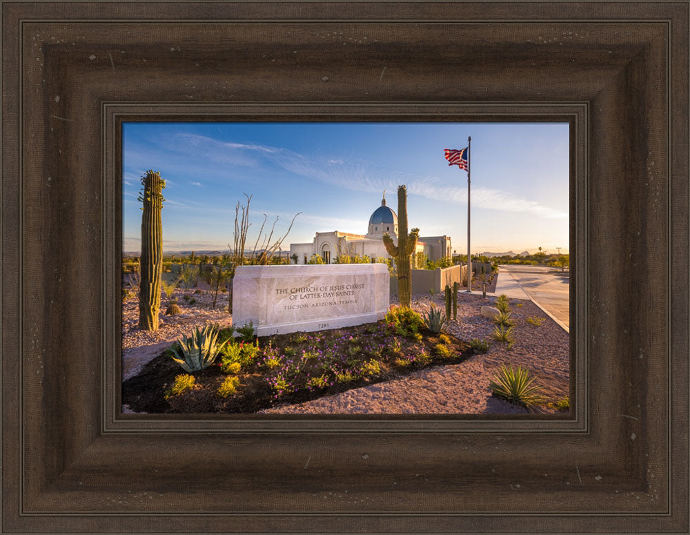 Tucson Arizona Temple - Golden Desert by Lance Bertola