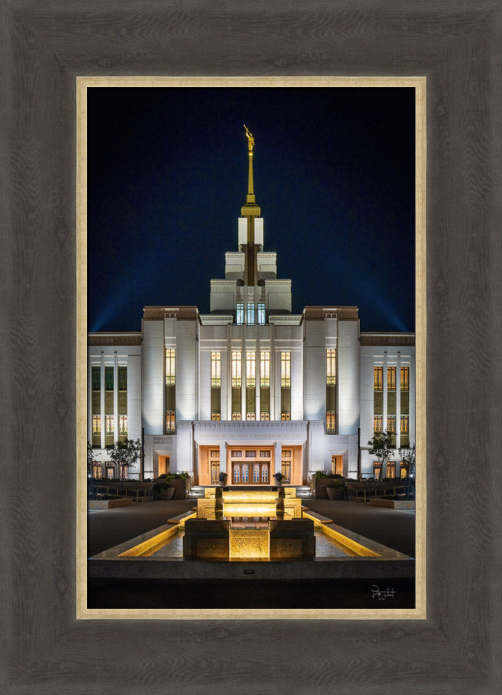 Saratoga Springs Utah Temple- A Mighty Fortress - framed giclee canvas