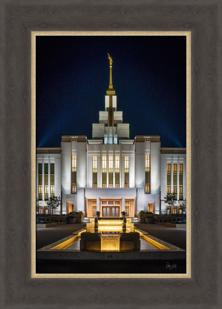 Saratoga Springs Utah Temple- A Mighty Fortress - framed giclee canvas