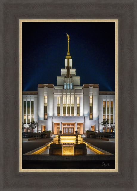 Saratoga Springs Utah Temple- A Mighty Fortress - framed giclee canvas