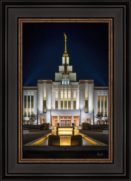 Saratoga Springs Utah Temple- A Mighty Fortress - framed giclee canvas