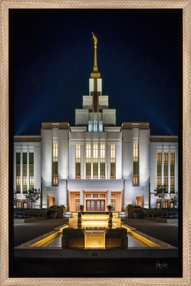 Saratoga Springs Utah Temple- A Mighty Fortress - framed giclee canvas