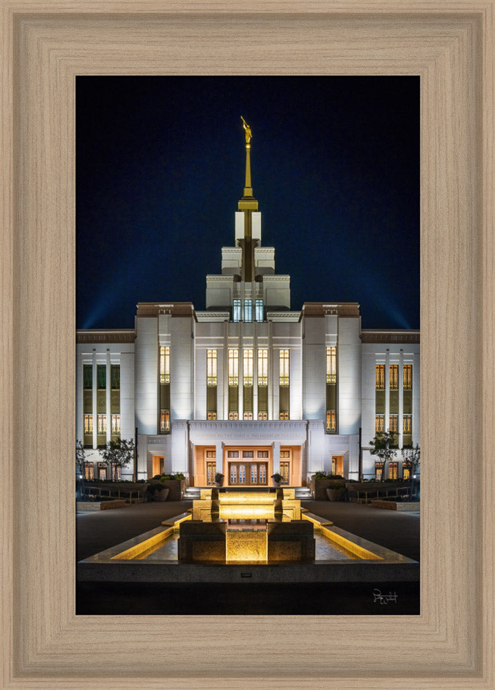 Saratoga Springs Utah Temple- A Mighty Fortress - framed giclee canvas