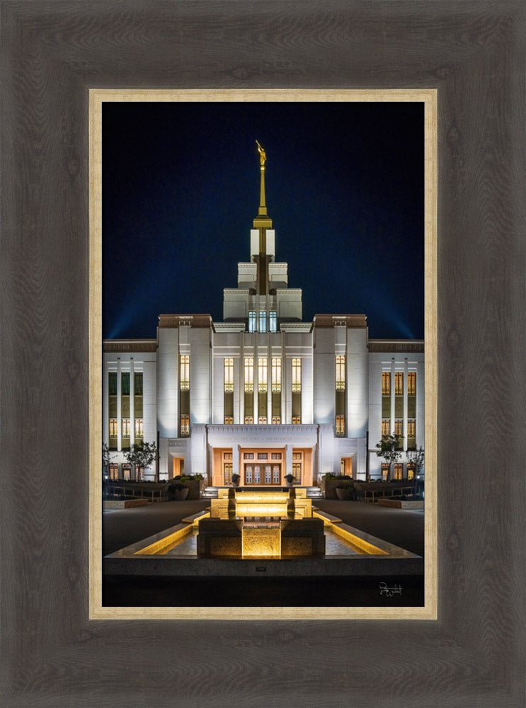 Saratoga Springs Utah Temple- A Mighty Fortress - framed giclee canvas