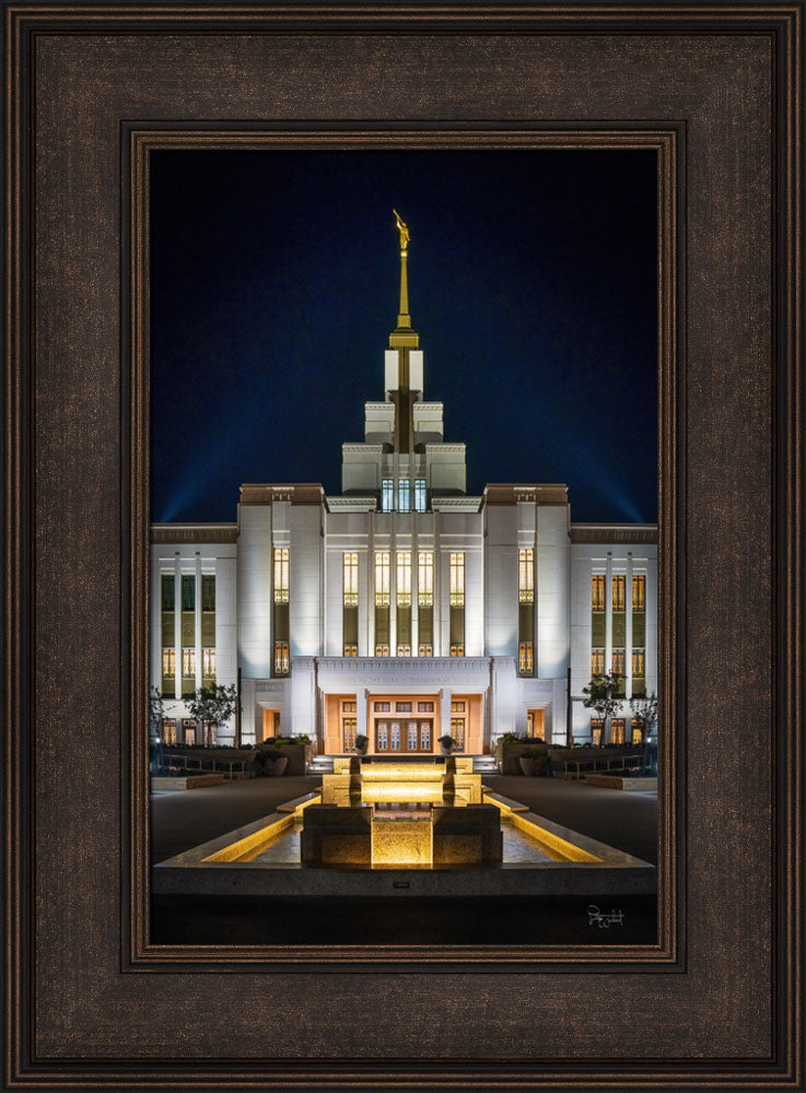 Saratoga Springs Utah Temple- A Mighty Fortress - framed giclee canvas