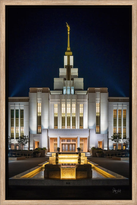 Saratoga Springs Utah Temple- A Mighty Fortress - framed giclee canvas