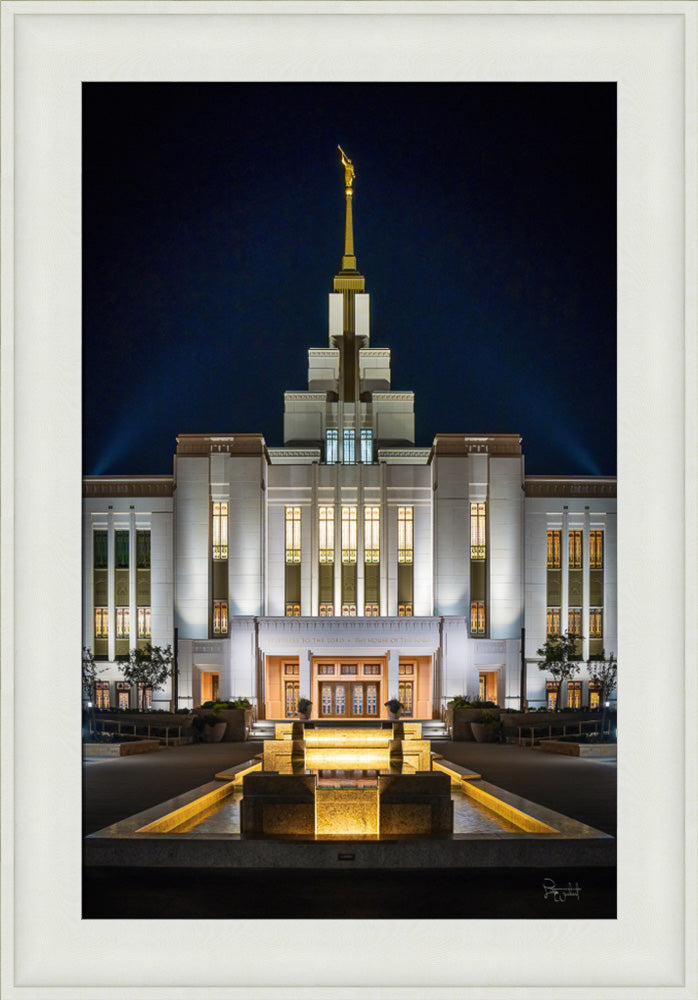 Saratoga Springs Utah Temple- A Mighty Fortress - framed giclee canvas