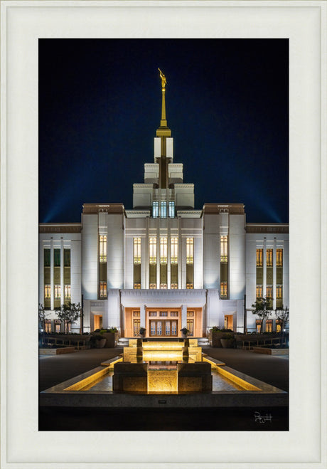 Saratoga Springs Utah Temple- A Mighty Fortress - framed giclee canvas