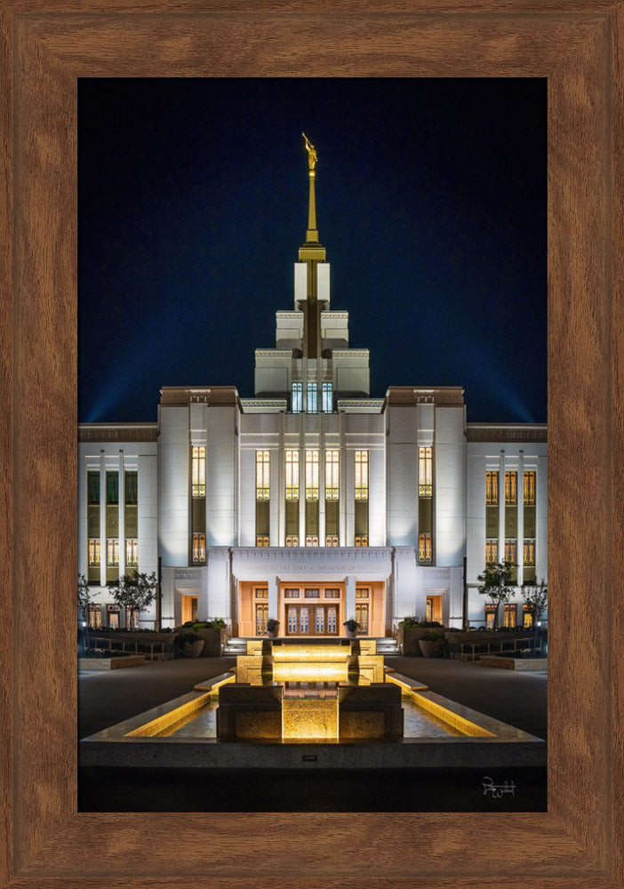 Saratoga Springs Utah Temple- A Mighty Fortress - framed giclee canvas