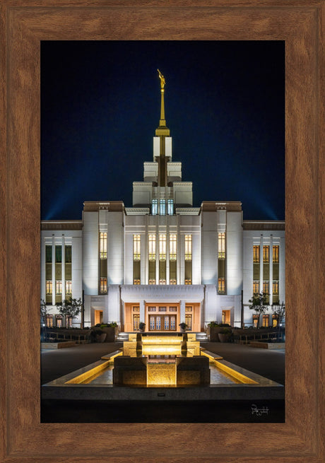 Saratoga Springs Utah Temple- A Mighty Fortress - framed giclee canvas