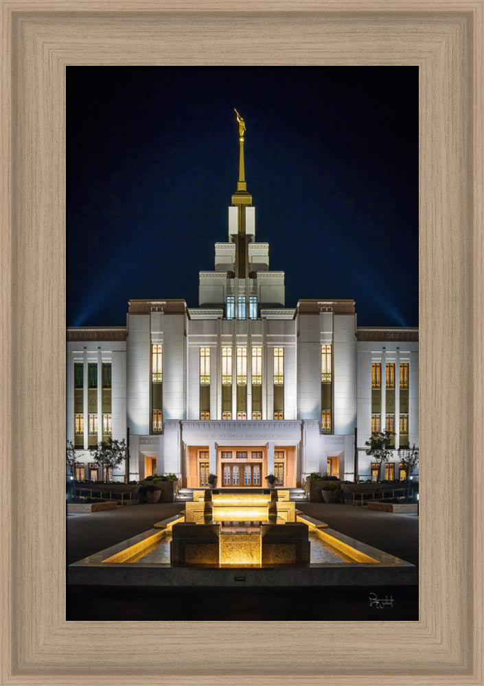 Saratoga Springs Utah Temple- A Mighty Fortress - framed giclee canvas