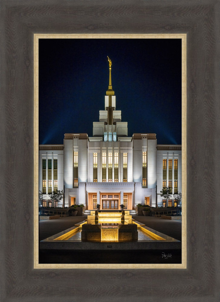 Saratoga Springs Utah Temple- A Mighty Fortress - framed giclee canvas