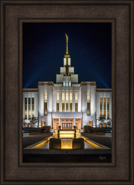 Saratoga Springs Utah Temple- A Mighty Fortress - framed giclee canvas